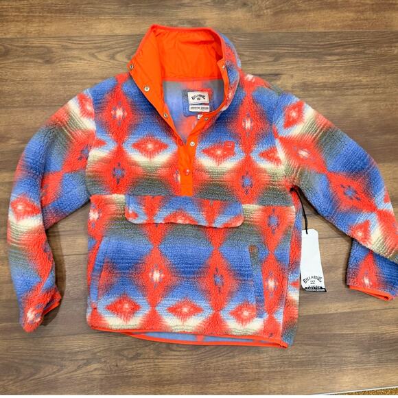 Billabong Switchback Pullover Fleece Jacket in Campfire Print Size Large - Picture 4 of 11